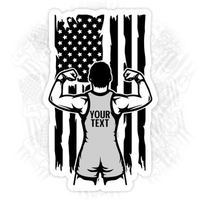 Custom Wrestler Name Sticker Personalized Wrestling Sport Players Text Decal Waterproof Vinyl Decal for Water Bottles Tumbler Laptop Hard Hat Car Kindle Gifts for Girl Boy