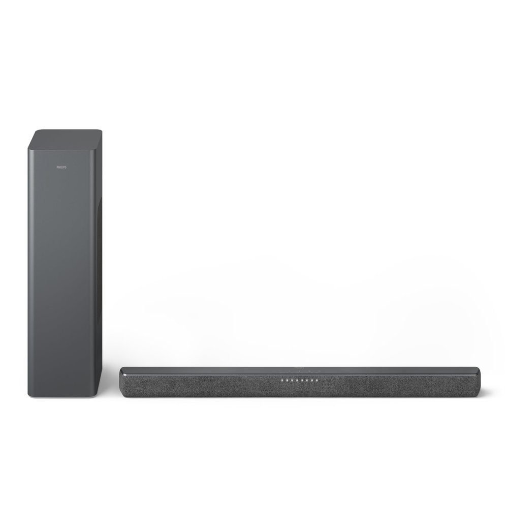 Philips B6309 2.1 Channel Soundbar with Wireless Subwoofer - Bluetooth, HDMI eARC, Dolby Atmos, DTS Virtual:X, 320W Max Power, Dark Grey