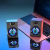 HIONJIN Computer Audio Desktop Mini Wired Small Speaker Laptop Small Home Multimedia Active Impact Speaker(E) view 4