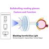 bullabulling Fashion Half round Reading Glass For Women Half-Rim Eyeglass Frame Large lens (gold, 0.0, x) view 3