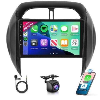 8 CORE 4G+64G Car Radio Stereo for Toyota RAV4 2003 2004 2005 with Wireless CarPlay/Android Auto, 9 Inch 1280 * 720P IPS Touch Screen Android 13 GPS WiFi Bluetooth 32-Band DSP HD Backup Camera