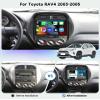 8 CORE 4G+64G Car Radio Stereo for Toyota RAV4 2003 2004 2005 with Wireless CarPlay/Android Auto, 9 Inch 1280 * 720P IPS Touch Screen Android 13 GPS WiFi Bluetooth 32-Band DSP HD Backup Camera view 2