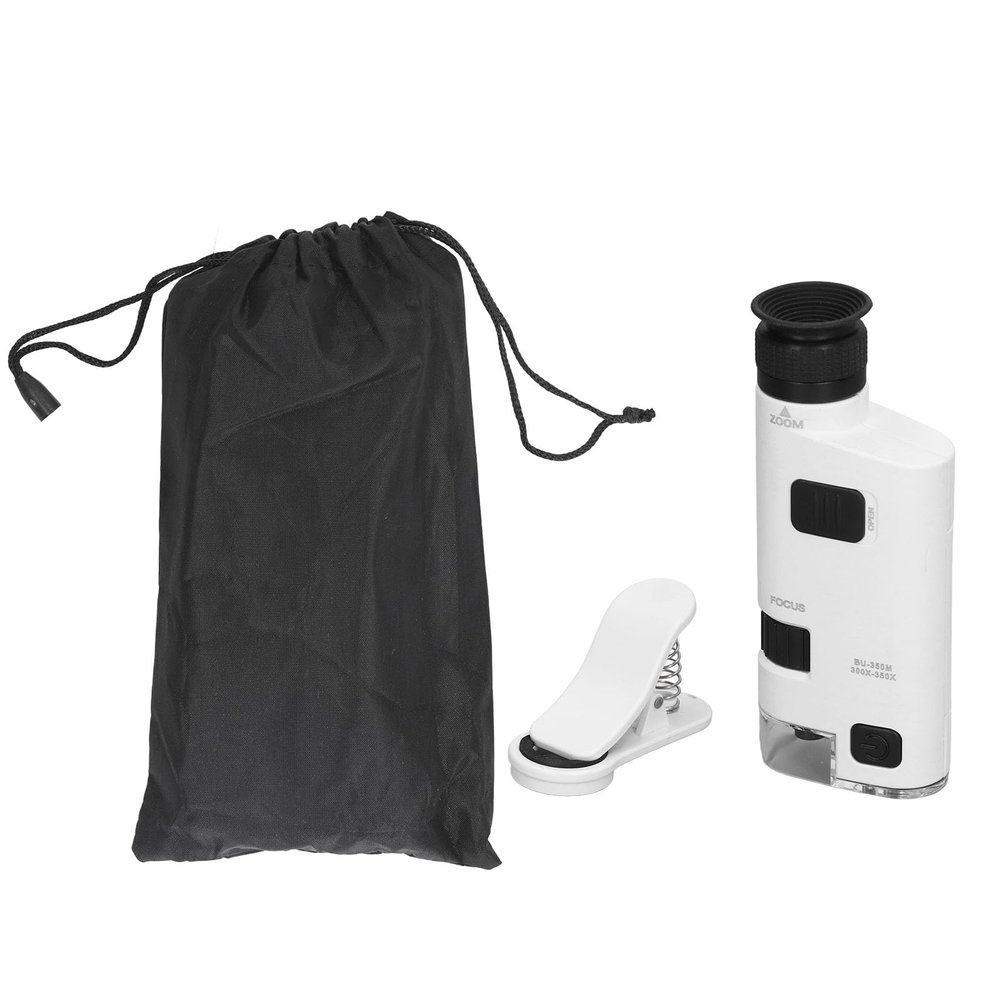 LED Cell Phone Microscope, LED Cell Phone Microscope, Universal Clip Type, Detachable 300X350X Illuminated Zoom the Bag