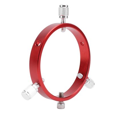 Telescope Guiding Scope Ring for 80100mm, Astronomical Telescope Adjustable Guiding Scope Ring with M6 Screw 1/4 Inch Screw Red Aluminum Alloy Six Point Guiding Scope Hoop