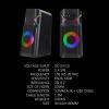 HIONJIN Computer Speaker 2.0 Channel Desktop RGB Colorful Light Stereo Satellite Multimedia Desktop Speaker view 3