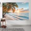 10 x 10 ft Sea Beach Backdrop Seaside Sand Sunrise Landscape Palm Tree Hawaiian Summer Party Holiday Photo Background Backdrop Kids Adults Personal Portrait Wedding Decor Background Studio Props view 4