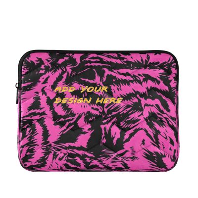 Custom Name Photo 13-14 Inch Concise Laptop Bag Briefcase Black and Peach Print Personalized Case Hard Cover with Zipper for Work Travel Latitude Laptop case