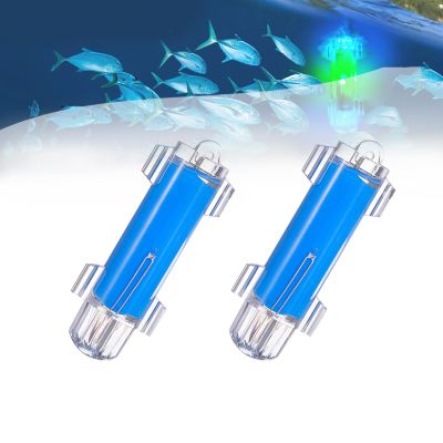 LED Underwater Fishing Light, 2PCS Deep Drop LED Light Attractants, IP68 Waterproof Flashing Attractive Bait Lure Lamp,4000+ Hours Lifespan