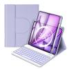 BETTDOW Keyboard Case for iPad Air 13 inch M3 2025/M2 2024,iPad Pro 12.9 inch 6th/5th/4th/3rd Gen,360 Rotating Case and Magnetic Detachable Keyboard with Pencil Holder,Portrait/Landscape Modes-Purple view 1