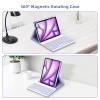 BETTDOW Keyboard Case for iPad Air 13 inch M3 2025/M2 2024,iPad Pro 12.9 inch 6th/5th/4th/3rd Gen,360 Rotating Case and Magnetic Detachable Keyboard with Pencil Holder,Portrait/Landscape Modes-Purple view 4
