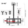Adjustable Ceiling TV Mount Bracket, Monitor Bracket, TV Lift, Fits 37-85inch TVs, Max VESA 600x400mm, with Loading 176 Lbs view 2