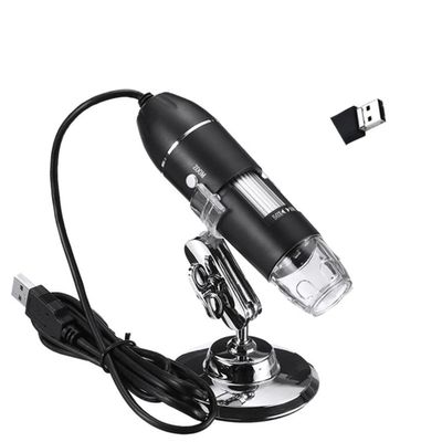 Lab Microscope Accessories 3in1 Adjustable 1600X 1080P 8 LED Digital Microscope Magnifier Electronic Stereo(USB 500X)