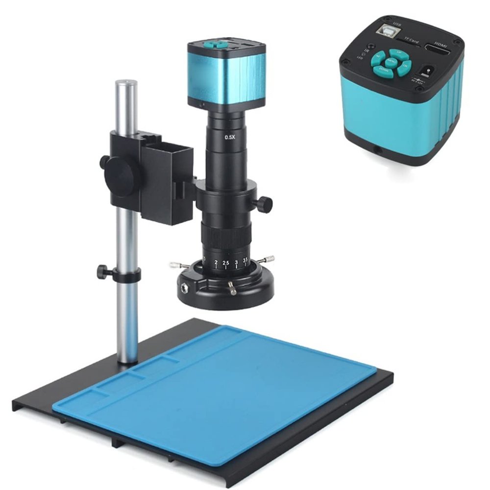 JOEBO Microscope Kit 48MP 4K USB Digital Video Monocular Microscope Camera Continus Zoom 180X C-Mount Microscope Lens Adapters(A Set 180X)