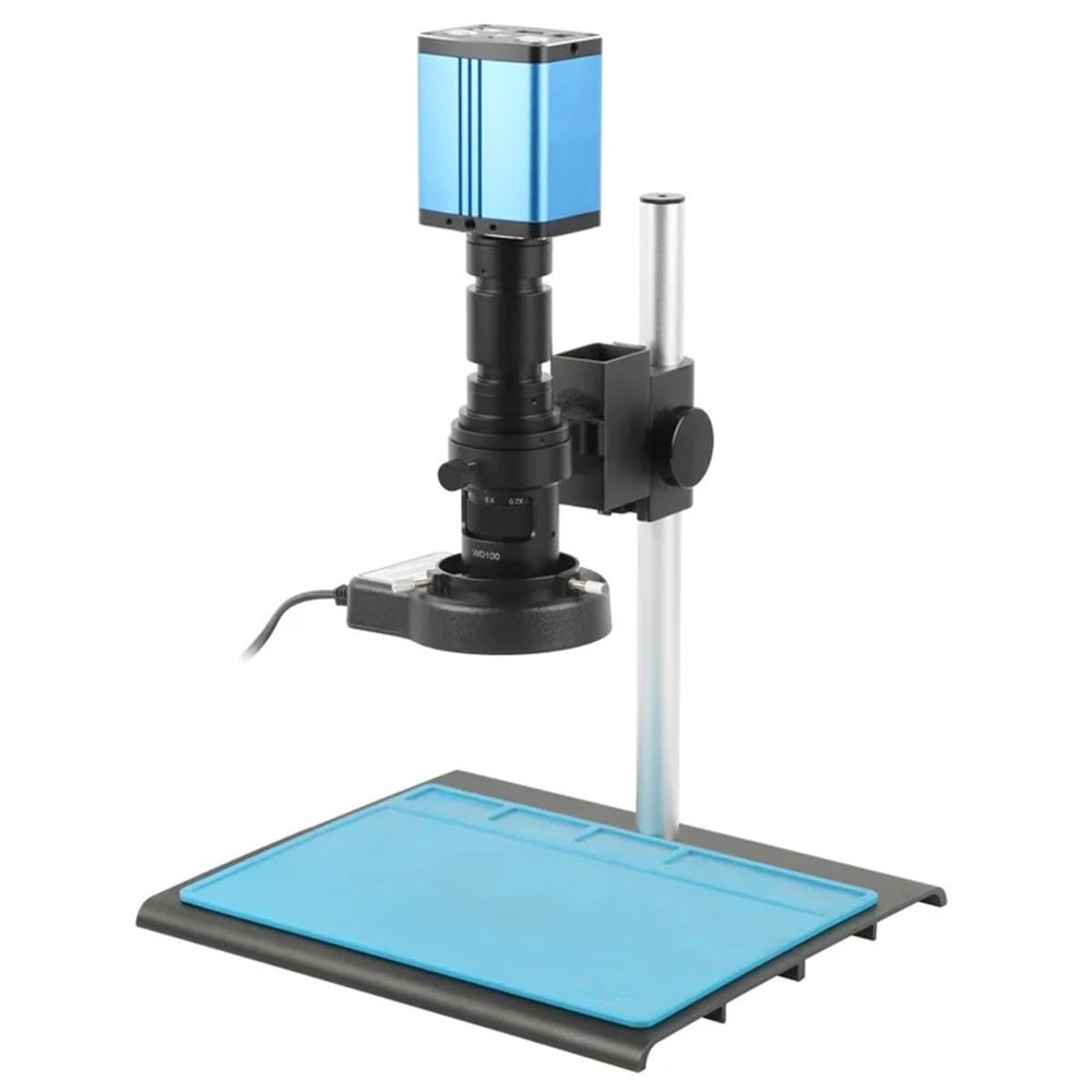 JOEBO Microscope Kit HDMI 1080P Type-c PC IMX307 Industry Autofocus Measuring Video Microscope Camera +180X 300X Zoom C Mount Lens +56 LED Light Microscope Lens Adapters(500X-01)