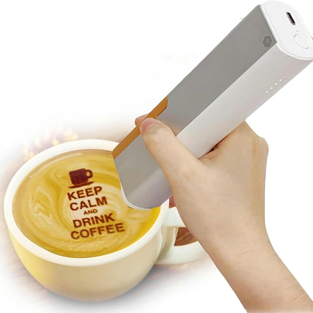 YXKJZHF Mini Handheld Food Printer, Edible Inkjet Printer for Cakes, Bread, Coffee, Digital Inkjet Photo Print Pen