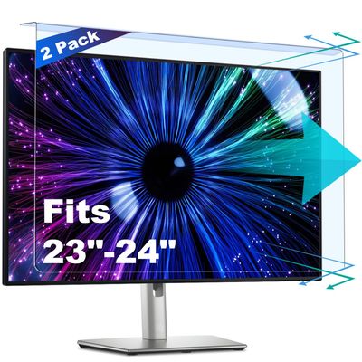 2 Pack Anti-Blue Light & Anti-Scratch Screen Protector Shield for 23, 23.6, 23.8, 24 Inches Desktop Computer Monitor, Hanging Block Filter Panel for Eye Protection