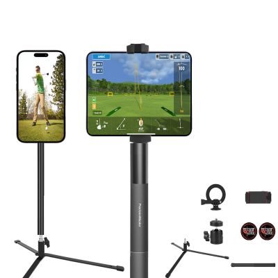 PrecisionMaster Golf Tripod - Heavy Duty Aluminum Base with iPad Pro Compatible, 52" Adjustable with Magnetic Mount, Golf Swing Analysis, Ideal for Golfers, Beginners