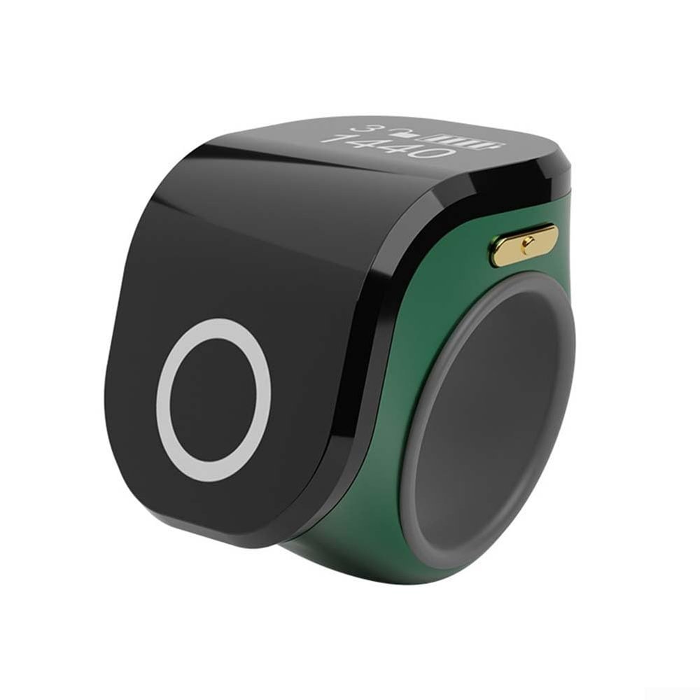 Adjustable Smart Ring, 7 * 7 * 4CM Digital Counter Prayer Reminder Rings, Smart Ring Counter Waterproof Digital Counter, Unisex Alarm Clock Finger Counter For Muslims(green)