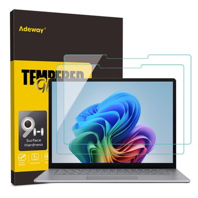 Adeway Surface Pro 11/9/8/X Blue Light Blocking Screen Protector, Anti Blue Light Tempered Glass, HD Clarity, Scratch Resistant, Easy Installation, Eye Protection2-Pack