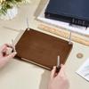 UNICRAFTALE Wooden Book Press Bookbinding Brown Rectangle Bamboo Portable Book Press Bookbinding Tool Flat Paper Press Machine for Bookbinding Supplies DIY Handmade Paper Press 22x15.1x0.8cm view 2