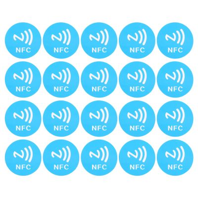 20pcs NFC Stickers 125KHz Anti Interference ID Phone NFC Sticker for Access Control Home Assistant (Blue)