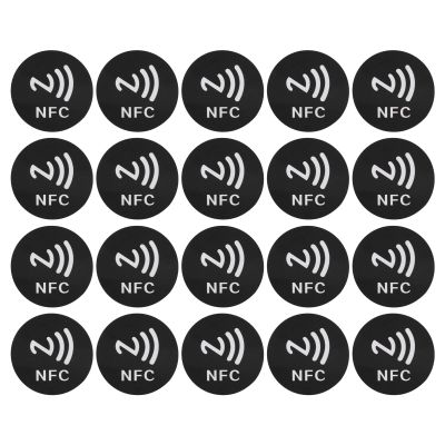 20pcs NFC Stickers 125KHz Anti Interference ID Phone NFC Sticker for Access Control Home Assistant (Black)
