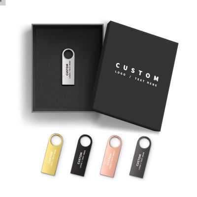 Custom Engraved Metal USB Drive, Premium Personalized Flash Drive for Business Gifts, Corporate Branding, Events and Promotions, Elegant Souvenir with Optional Custom Gift Box (32GB,100PCS)