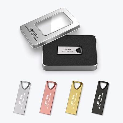 Personalized Metal USB Flash Drive, Elegant Custom Engraved Thumb Drive, Perfect for Corporate Branded Gifts, Promotional Giveaways, Event Keepsakes, with Optional Luxury Gift Packaging (128GB,50PCS)