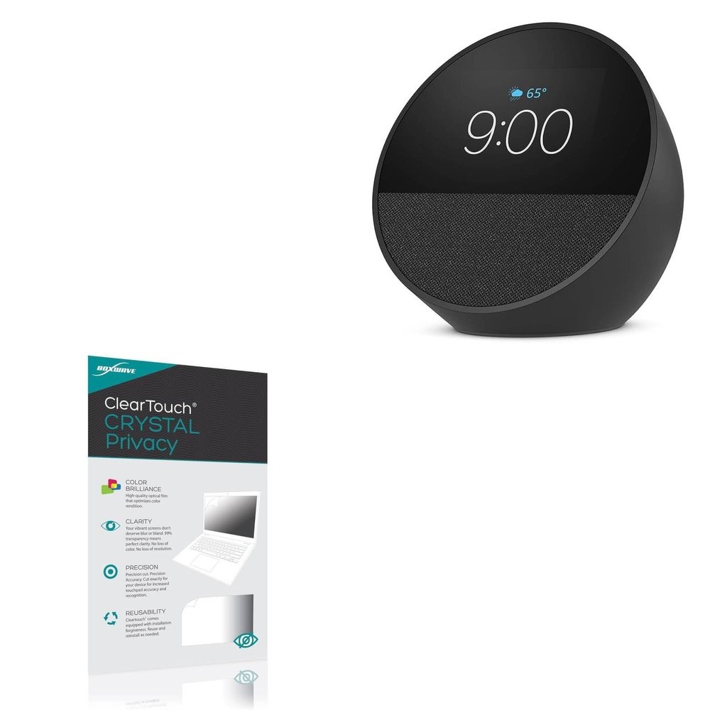 BoxWave Screen Protector Compatible With Amazon Echo Spot (2024) - ClearTouch Crystal Privacy (2-Pack), Privacy Screen Protector Flexible Film Clear