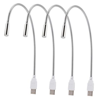 ARTIBETTER 4pcs USB Gooseneck Led Keyboard Lamp Portable Night Light for Reading Brightness Eye-Caring Design for Home Office and Travel