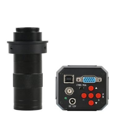 Lab Microscope Accessories 2MP 1/2.5 Inch 3 In1 Digital Industrial Microscope Camera 130X Zoom C Mount Lens(with 130X,50mm Ring)