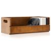 CroBlissful 1 Set Wooden CD Storage Box Holder Shelf Cassette Tape Display Racks with Carrying Handles, Organizer Shelf for Movie Cases, DVDs, Each Set Can Store up to 36 Pcs CDs (Brown) view 1