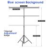 Blue Screen Backdrop Kit, Portable Bluescreen Background with T-Shaped Stand, 5 Clamps & Carrying Bag for Photography, Streaming, Zoom, Gaming, (Blue, 6.5 Feet X 5.0 Feet) view 2