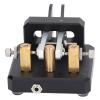 Morse Key Automatic Morse Code Key Double Paddle, Enduring Stainless Steel with Carbon Fiber for Training (Black) view 4