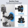 Mechrig Camera Suction Cup Mount with Phone Holder,360Ball Head Magic Arm for Windshield, Dashboard, Boat Mount for GoPro Hero 13/12/11/10/9/, DJI OSMO Action, Insta360 X4/X3 view 4
