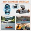 4 Channel WiFi Dash Cam with 32GB Card, 4 * 1080P Dash Camera for Cars Front and Rear Left Right,3IPS Screen Dashcam with 360 Surveillance APP Control, 24H/7 Parking Mode,Night Vision G-Sensor view 3