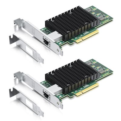 10Gtek 10Gb PCI-E NIC Network Card, Single Copper RJ45 Port, with Intel X540-BT1 Controller, PCI Express Ethernet LAN Adapter Support Windows Server/Windows/Linux/ESX, Compare to Intel X540-T1, 2-Pack