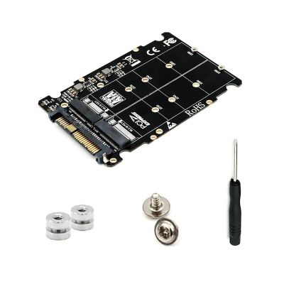 2 in 1 M.2 NVME SSD Key M + NGFF SATA SSD Key B to U.2 SFF-8639 Adapter Car