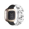 Two-Tone Floral Engraved Band Compatible with Fitbit Versa 3/4/ Sense 2 Bands, Cute Flower Soft Silicone Sport Strap Bracelet Wrist Band for Fitbit Sense/Versa 3/4 Women Men view 2