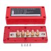 48V 300A 5 Way Power Distr. Block M8 X 5, Heavy Duty Bus Bar for Vehicles Boats RVs, with Flame Retardant Material, Modular Design for Easy Wiring (Red: Positive Line Connection) view 1