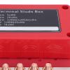 48V 300A 5 Way Power Distr. Block M8 X 5, Heavy Duty Bus Bar for Vehicles Boats RVs, with Flame Retardant Material, Modular Design for Easy Wiring (Red: Positive Line Connection) view 2