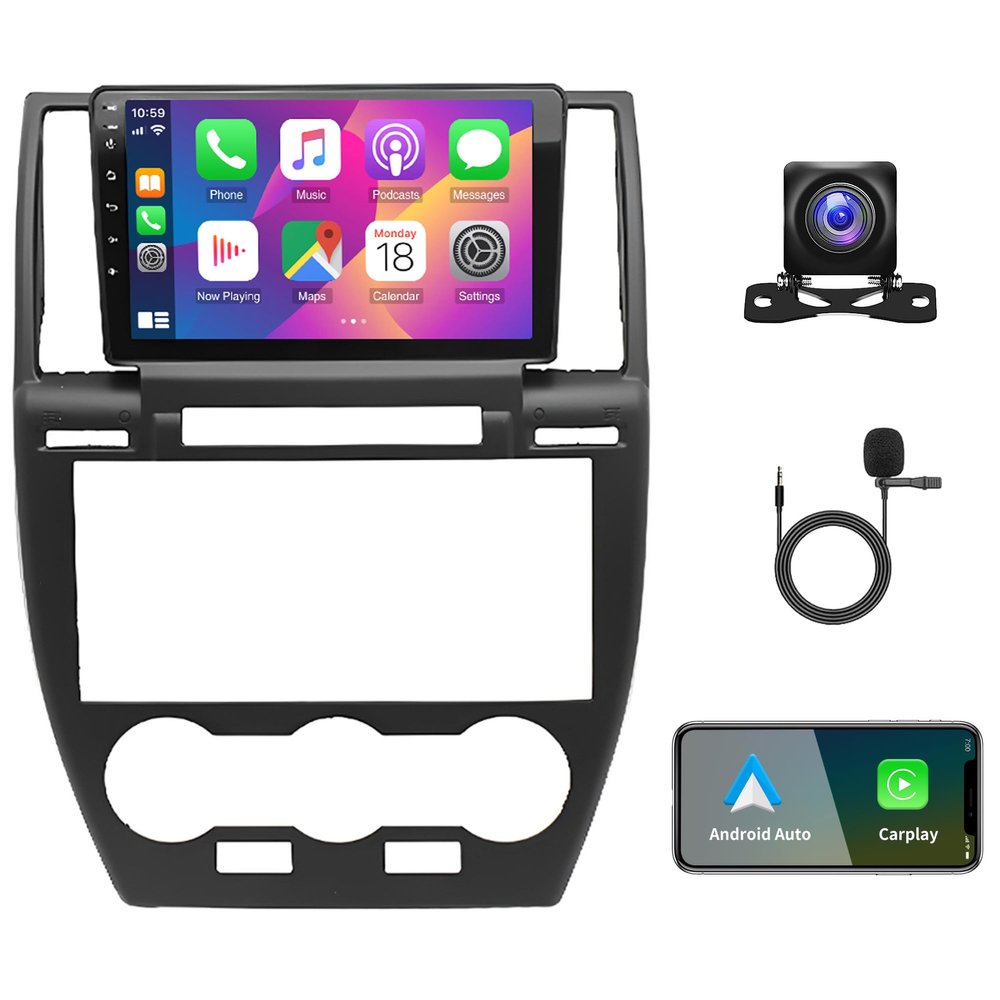 Car Radio Stereo Upgrade for Land Rover Freelander 2 LR2 2007 2008 2009 2010 2011 2012, 9" Android 13 Car Stereo Radio Screen with Wireless CarPlay Android Auto GPS Navi SWC Bluetooth Camera Mic