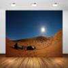 Loccor 17x10ft Fabric Sahara Desert Backdrop Desert Sand Dunes Camp Night Starry Sky Moon Background for Desert Camping Party Decorations Baby Shower Portrait Photo Studio Props view 2