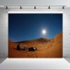 Loccor 17x10ft Fabric Sahara Desert Backdrop Desert Sand Dunes Camp Night Starry Sky Moon Background for Desert Camping Party Decorations Baby Shower Portrait Photo Studio Props view 3