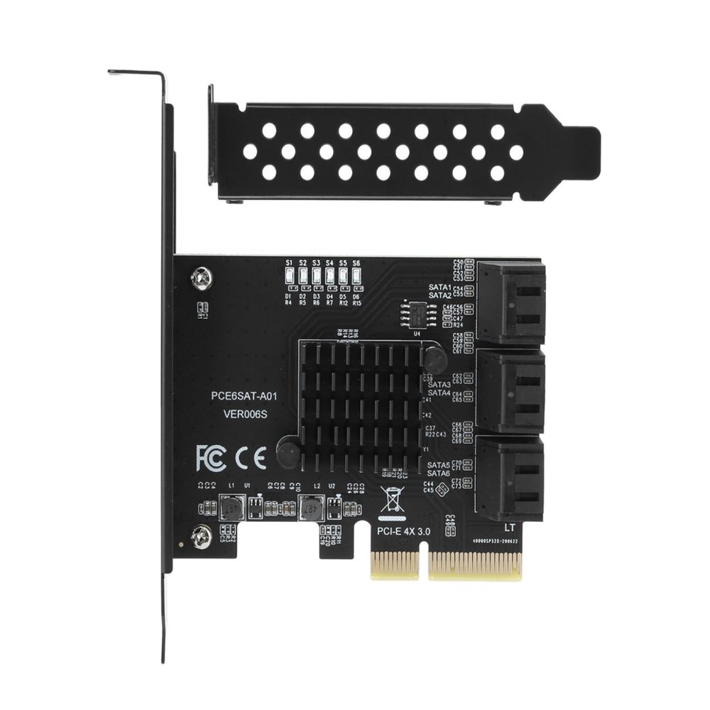 PCI-E Express to 6 Ports SATA 3.0 Controller Expansion Card Adapter 6Gbps for PC
