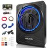 1200W Subwoofer, Slim Underseat Car Subwoofer and Amp Package with Ambient Light, Individual Control for Low Pass/Gain/Boost Bass, Loud Stereo Sound, Deep Bass Perfect for Truck/SUV/Jeep/MPV (Black) view 1