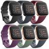 6 Pack Sport Bands Compatible with Fitbit Versa 2 / Fitbit Versa/Versa Lite/Versa SE, Classic Soft Silicone Replacement Wristbands for Fitbit Versa Smart Watch Women Men (Large,6 Pack K) view 1