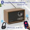 LoopTone AM FM Radio for Home,Bluetooth in/Out Retro Wood Radios with AUX in,Headphone Jack, Vintage Table Radio with Treble Bass Control for Kitchen Living Room with Rotary Knob view 4