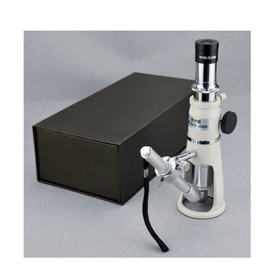 Lab Microscope Accessories Monocular Jewelery Loupe with Measuring Reticle, 40X/100X Pocket Mini Handheld Jewelry LED Illuminant Microscope Handle Magnifier(20X)