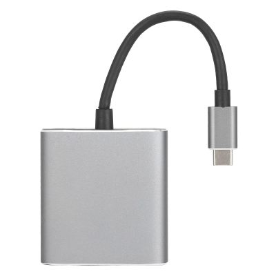 3 in 1 Type C Adapter, Type C to HD Multimedia Interface Docking Station with RJ45, USB 3.0, 4K Support, MetalABS Material, Sturdy Converter